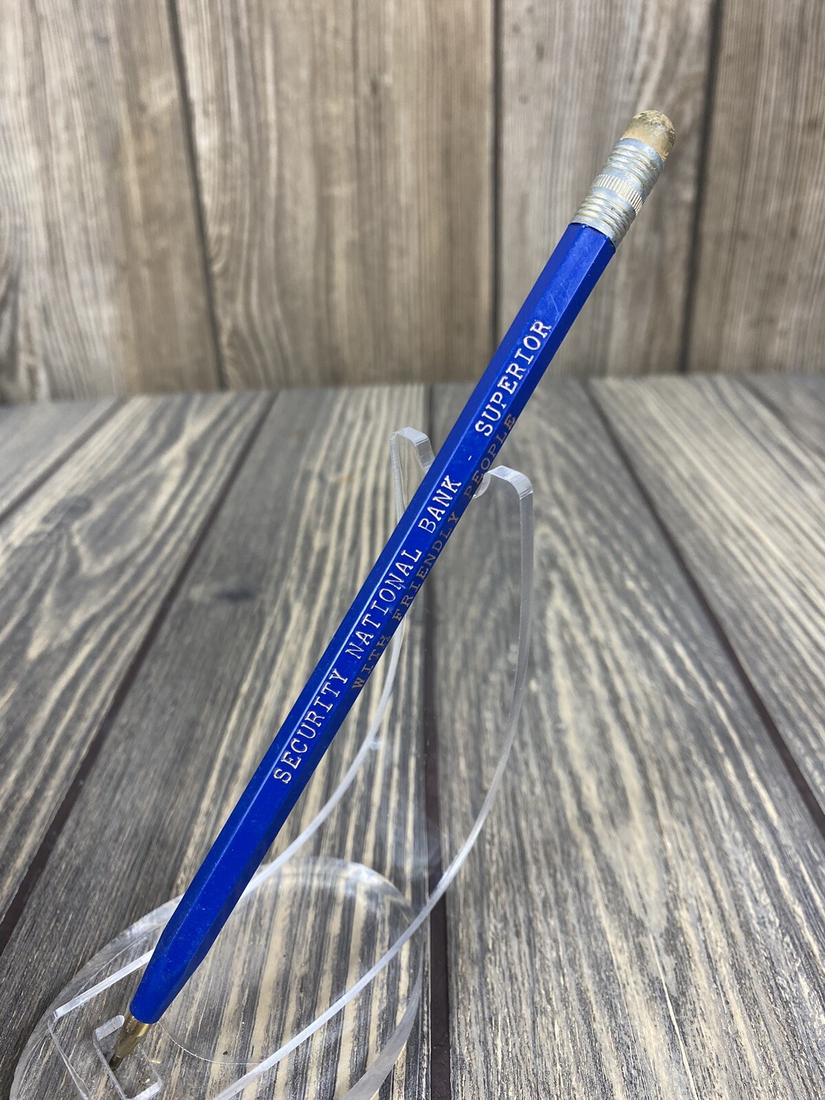 Vintage Security National Bank Superior With Friendly People Pen Advertisement