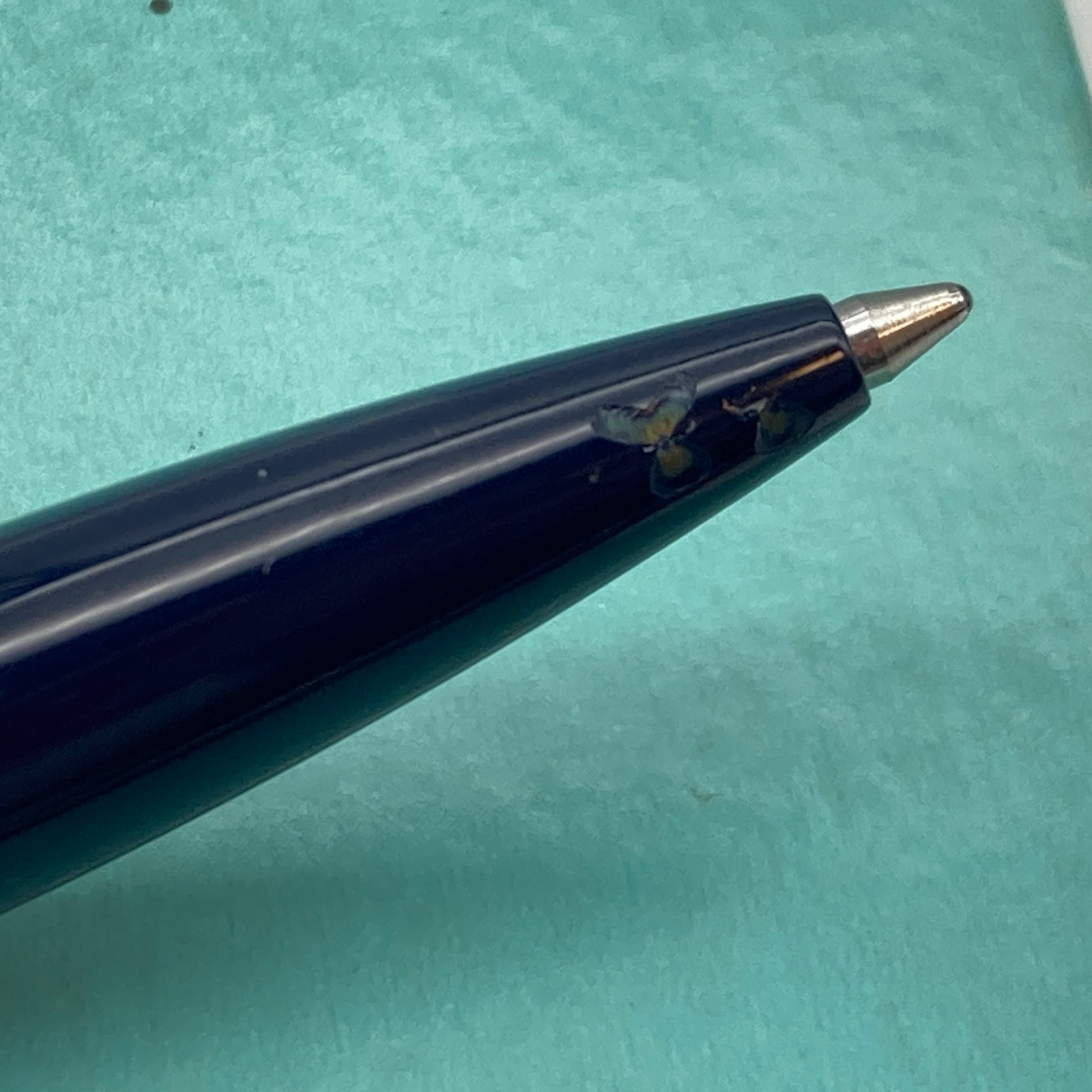 Tiffany & Co. Ballpoint Pen T Clip Navy Enamel Silver Black ink 31.4g