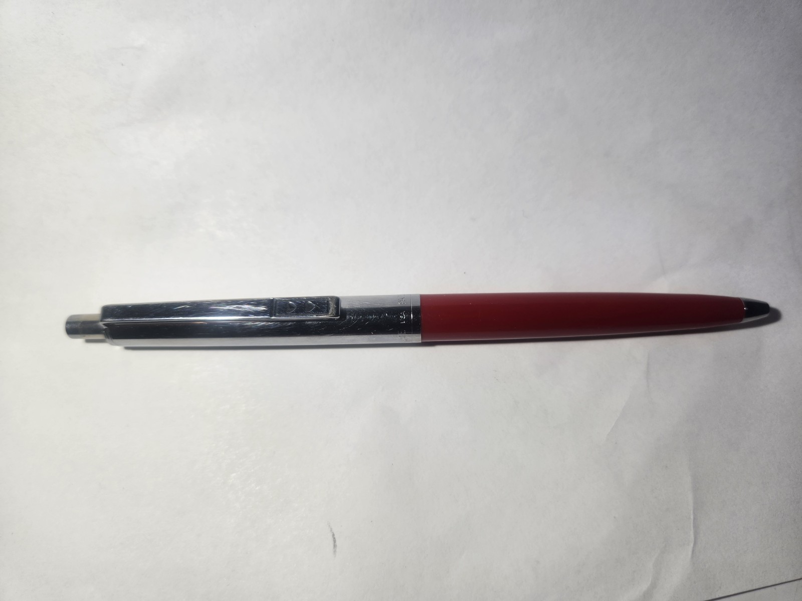Vintage Paper Mate Double Heart Ballpoint Pen Red & Chrome