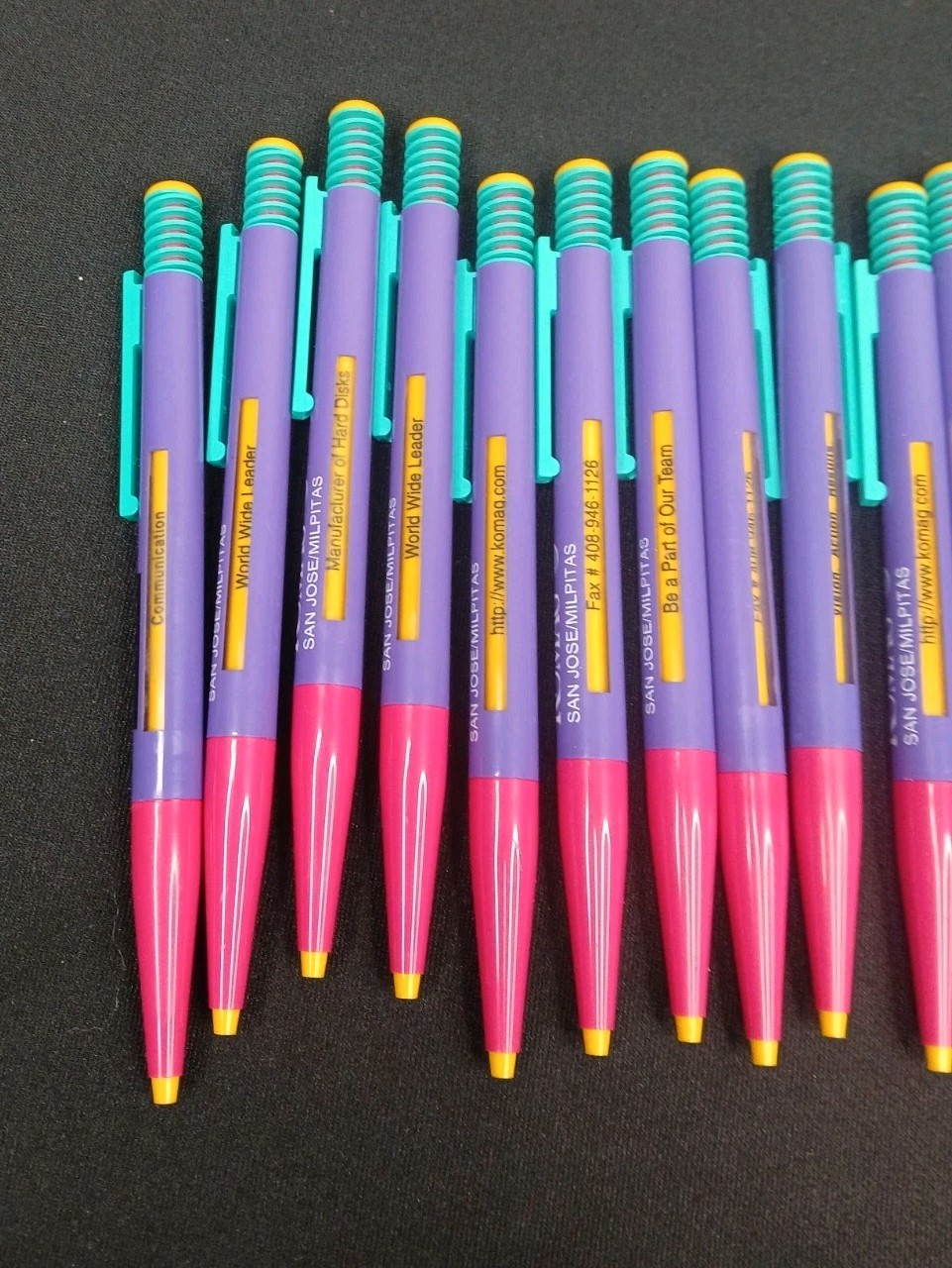 Vintage 80’s Advertising Giveaway Promotional Colorful Pen Lot Dry Ink
