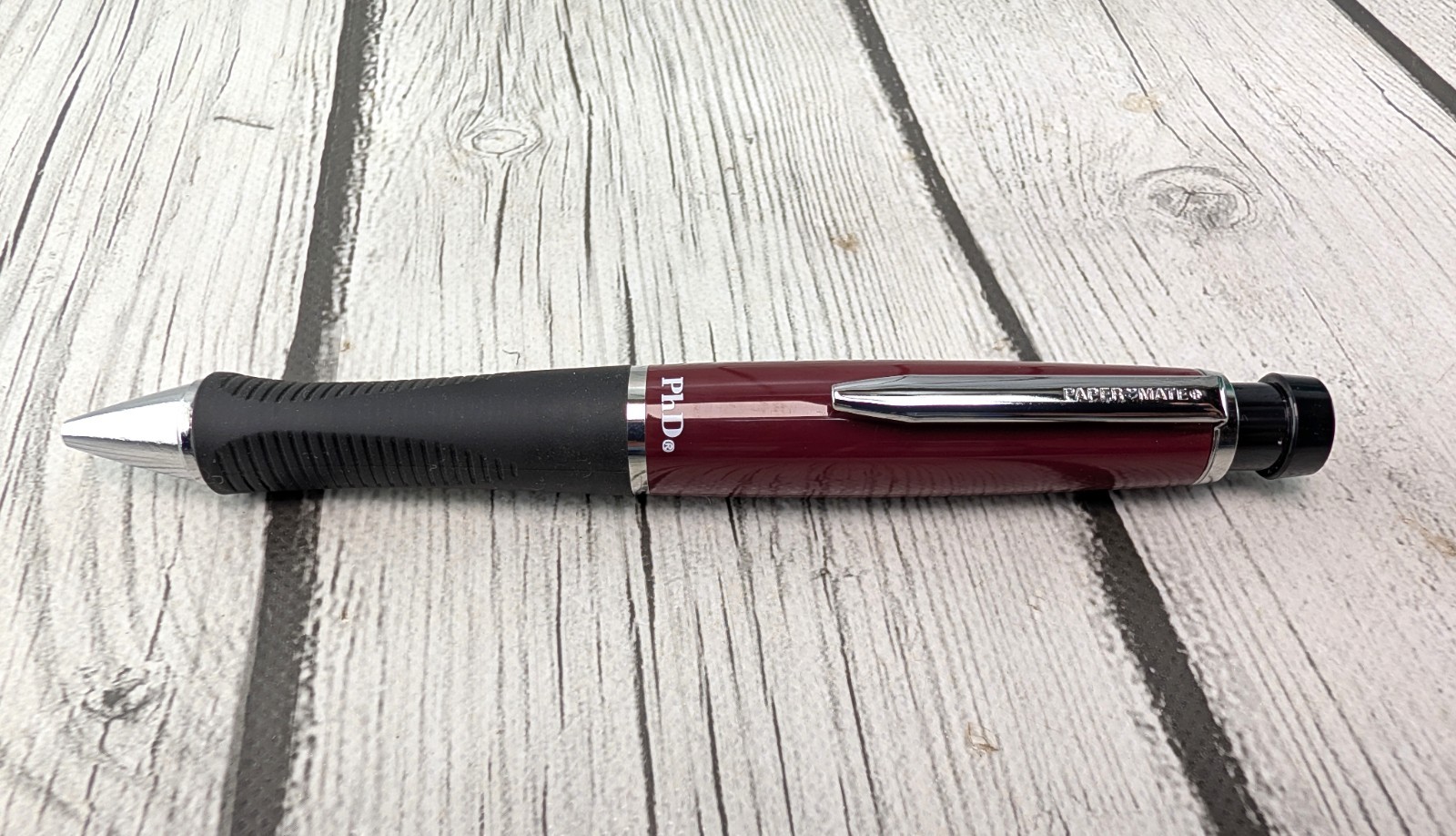Paper Mate PhD Burgundy Red Ball Point Pen 1.0mm Black Ink New Old Stock