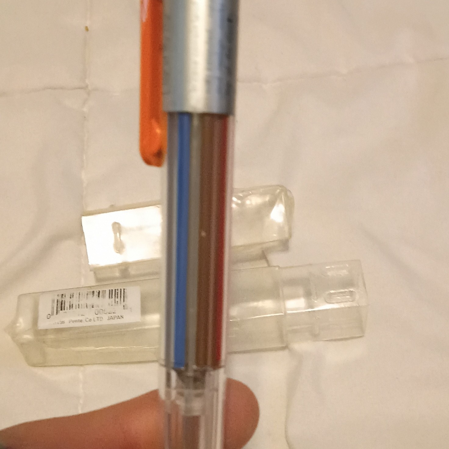 Pentel Plastic Multicolor Retractable Ballpoint Pen w/ Multicolor Ink & Case
