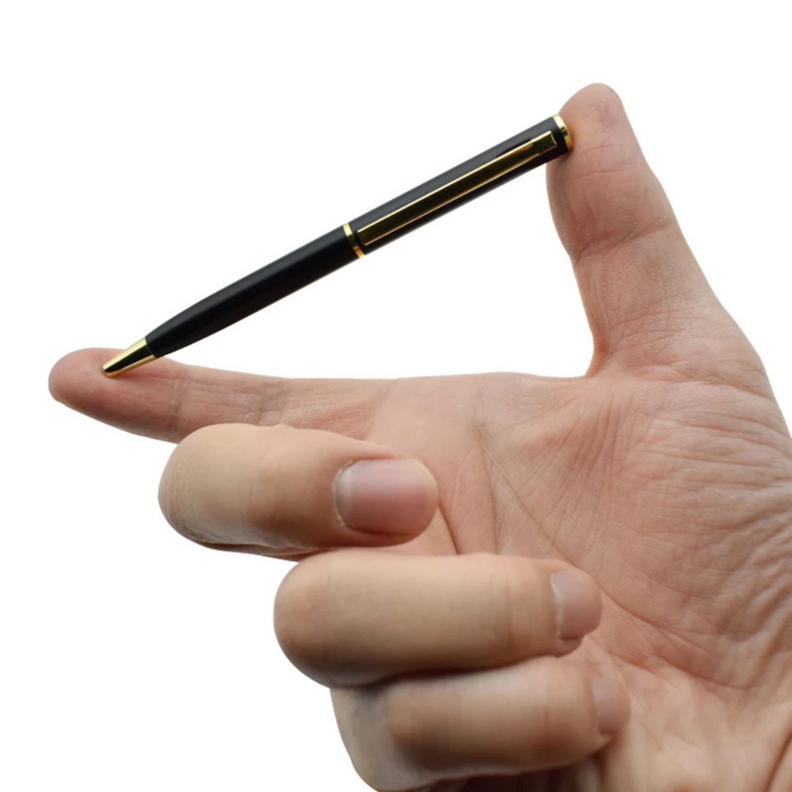 Mini Metal Ballpoint Pen Pocket Size Rotating 0.7mm Black Blue Ink Pen