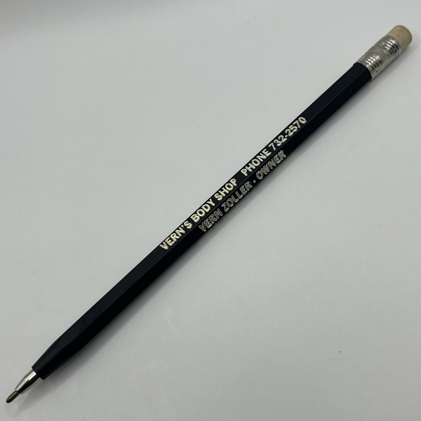 VTG Ballpoint Stick Pen VERN’S BODY SHOP Vern Zoller Lincoln, IL