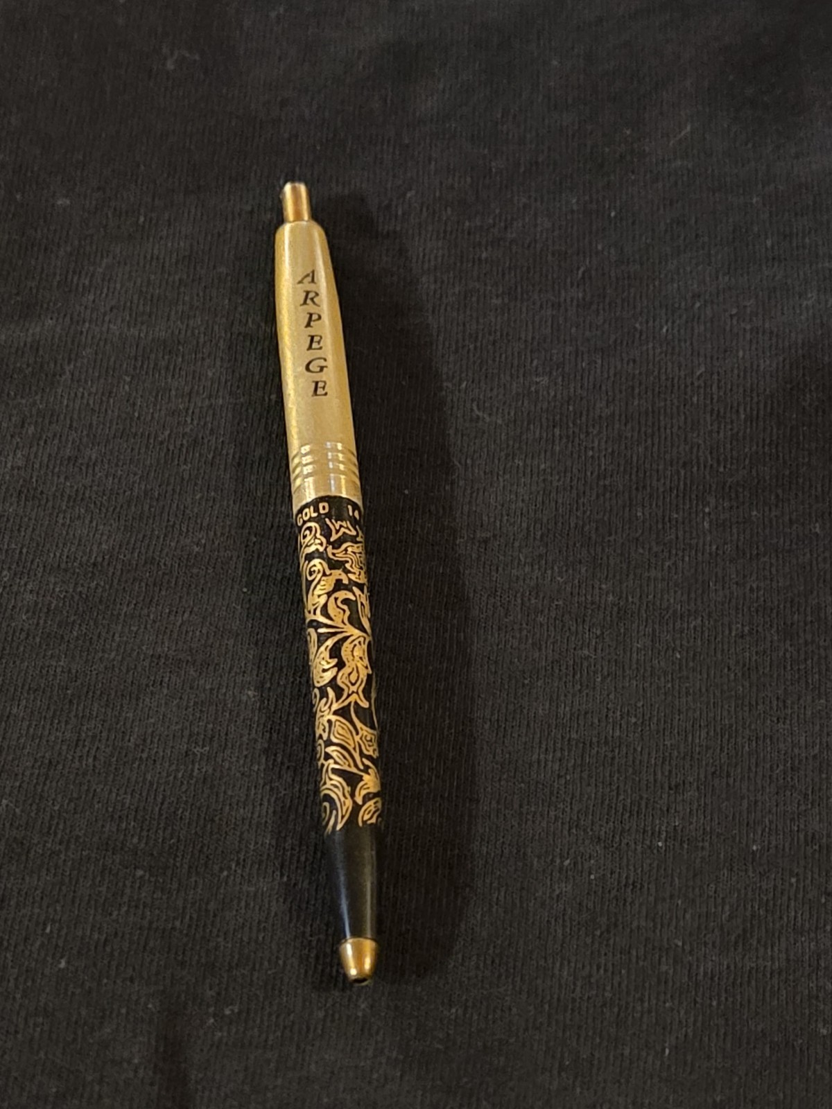 Vintage Arpege Chanel No.5 14k Gold Filigree Ballpoint Pen