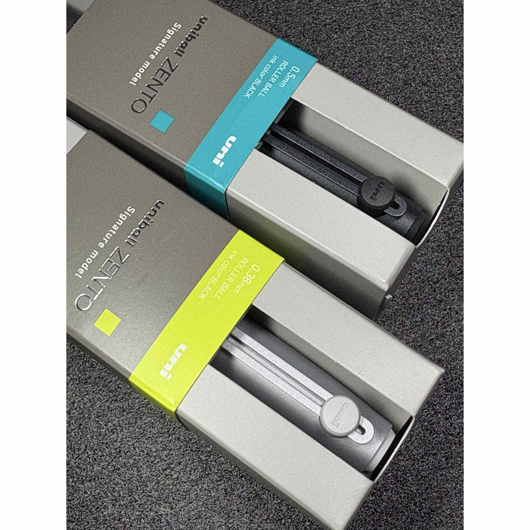 DDP MITSUBISHI PENCIL uniball ZENTO Signature Model Silver & Metallic Black Set