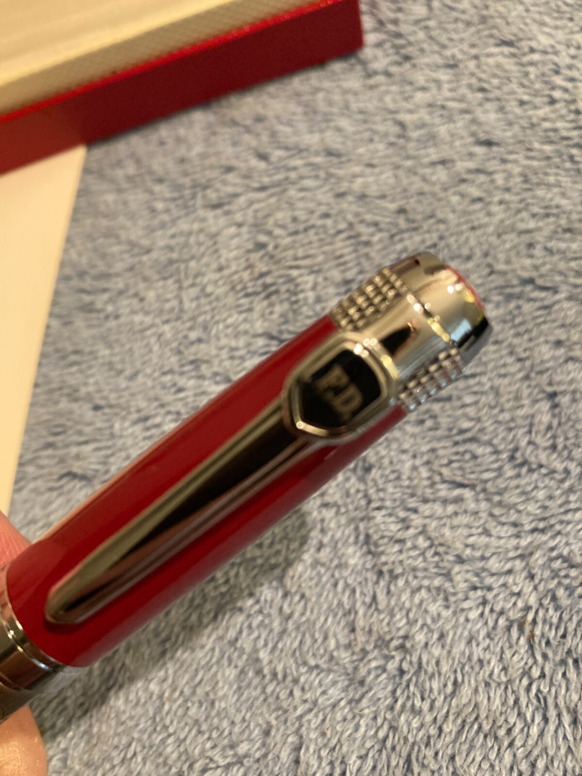 NEW Fire Dept. Black Ink Ballpoint F.D. Ballpoint Pen Red Cap