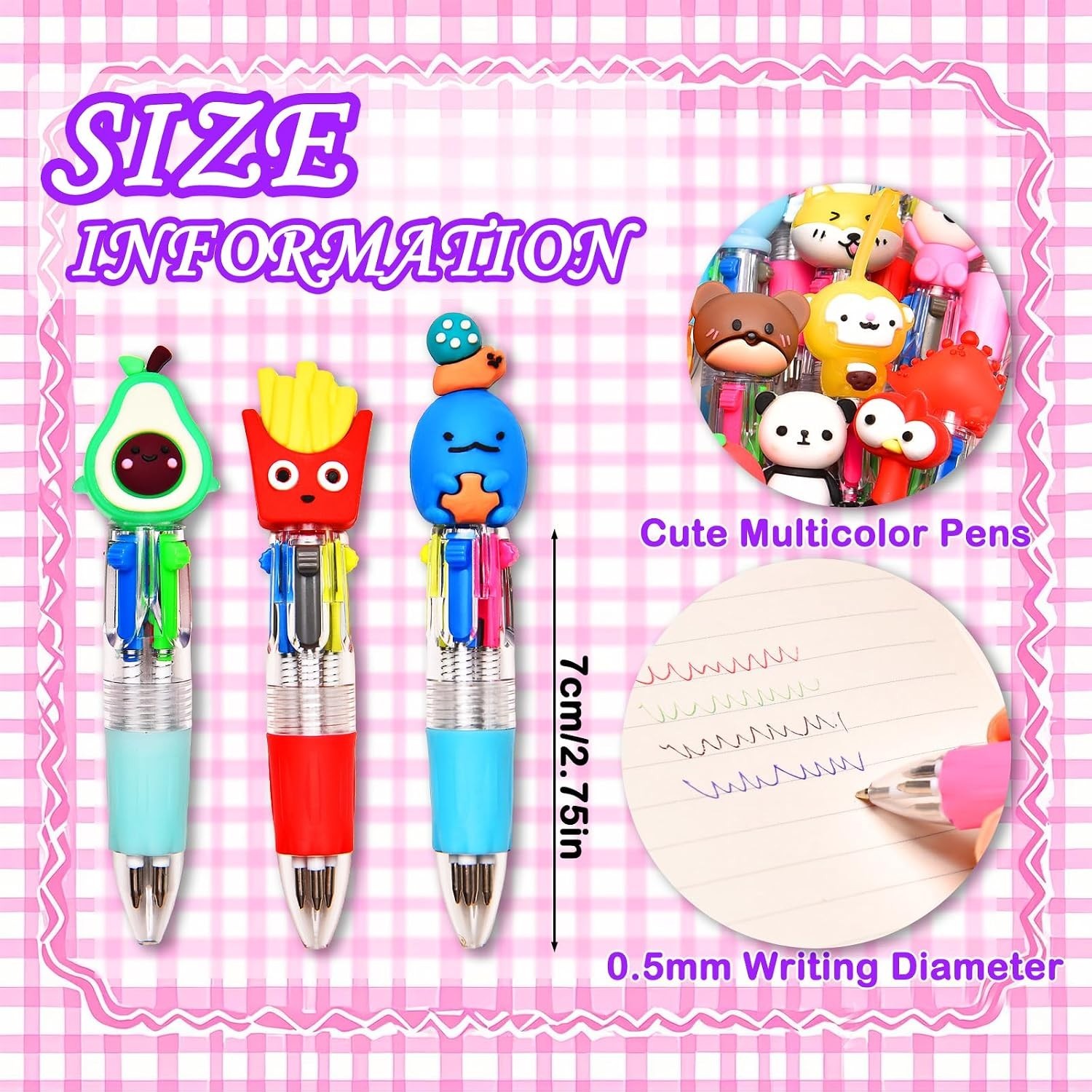 Cute Cartoon 24 Pcs Multicolor Ballpoint Pens – Ideal Party Favors & Gifts