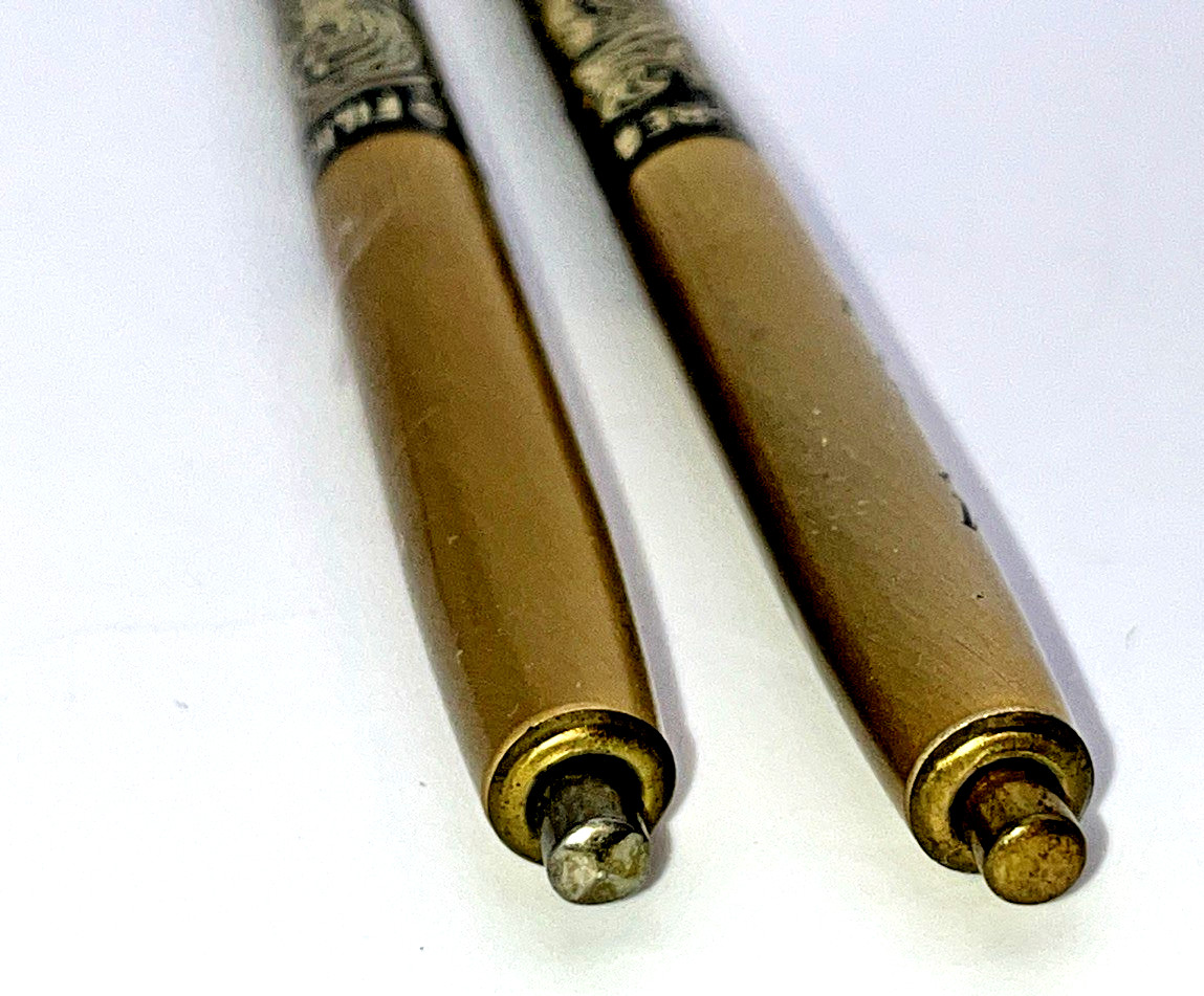 Set of 2 Scented Ink Pens Click Luxury Boutique Collectibles 14 Kt Gold Filigree