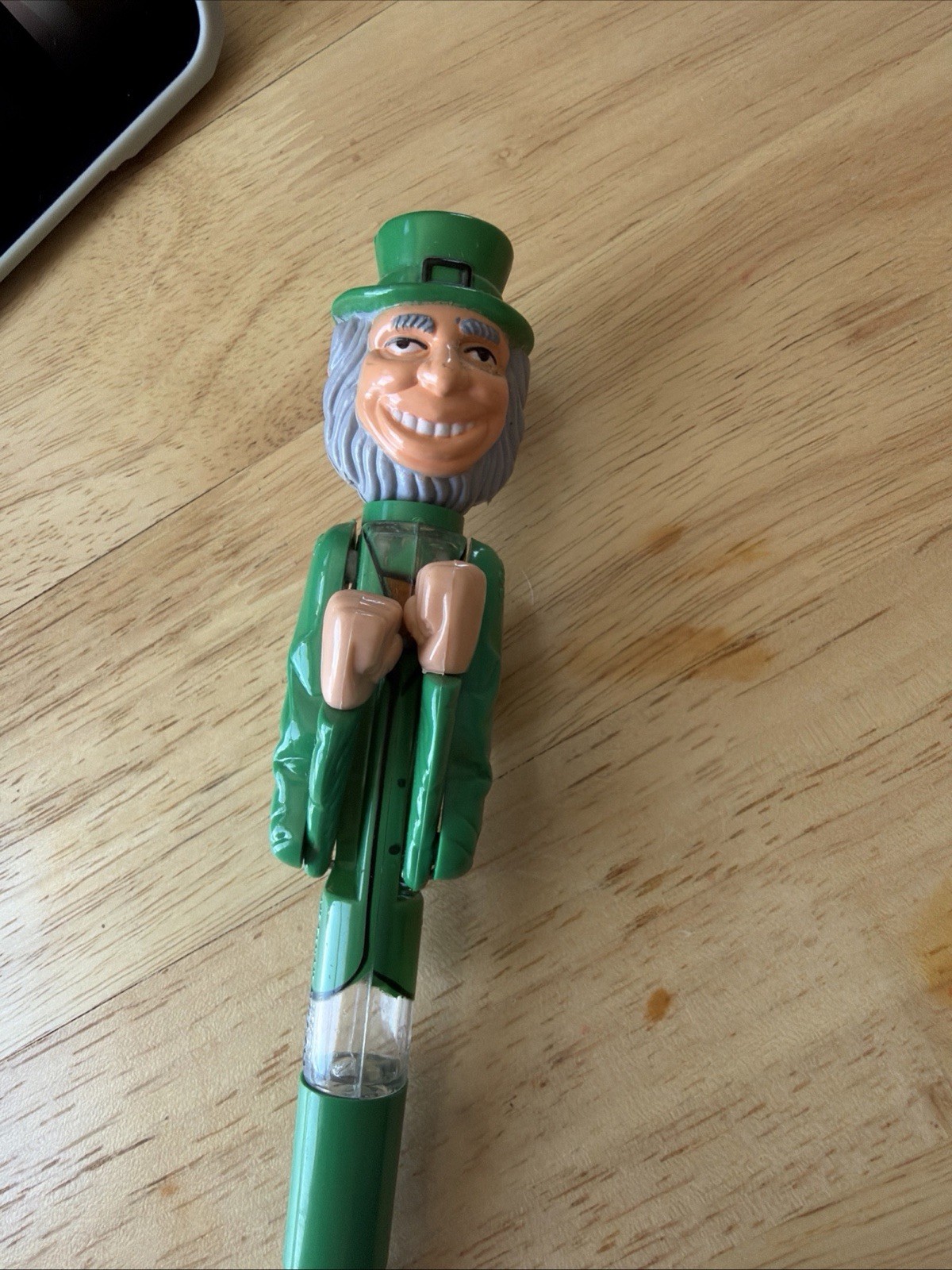 Vintage Geddes Boxing Punching Pen Leprechaun Functions But Ink Is Dried
