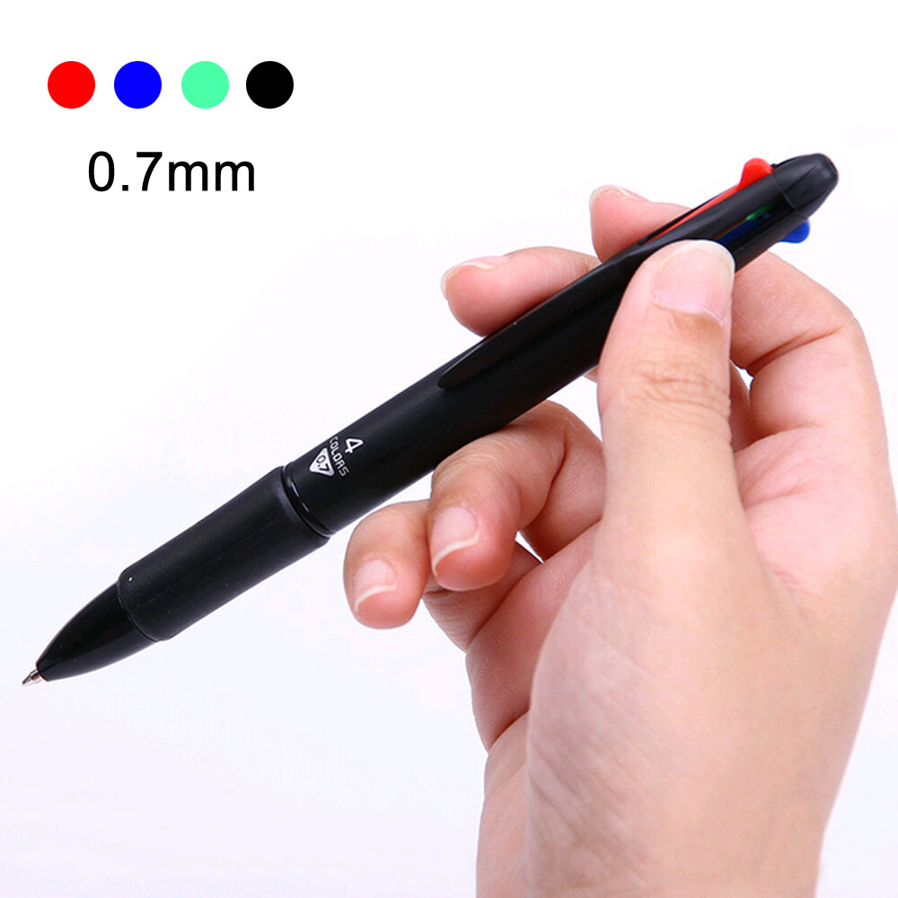 4in1 Multicolor Ballpoint Pen 0.7mm Refill Retractable School Supply Fine Point