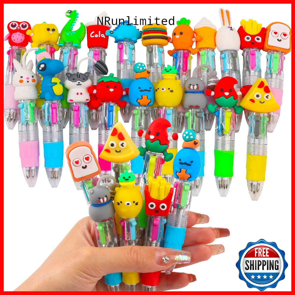 Czwz 20Pcs Mini Multicolor Pens In One 4-In-1 Cute Pens Bulk For Kids Fun