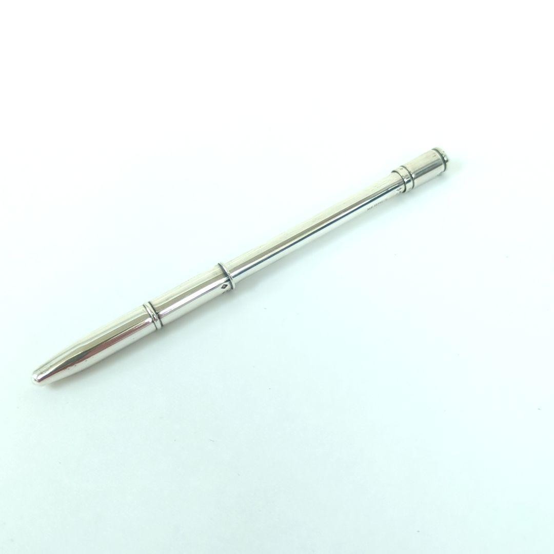 Official Hermes Agenda Mini Ballpoint Pen Silver 925 Size No Ink From Japan