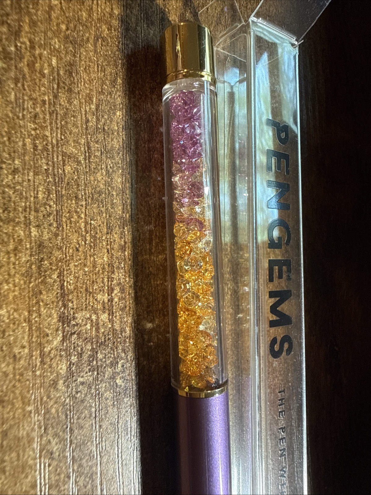 PenGems Pen with Gem – Purple with gold Tip