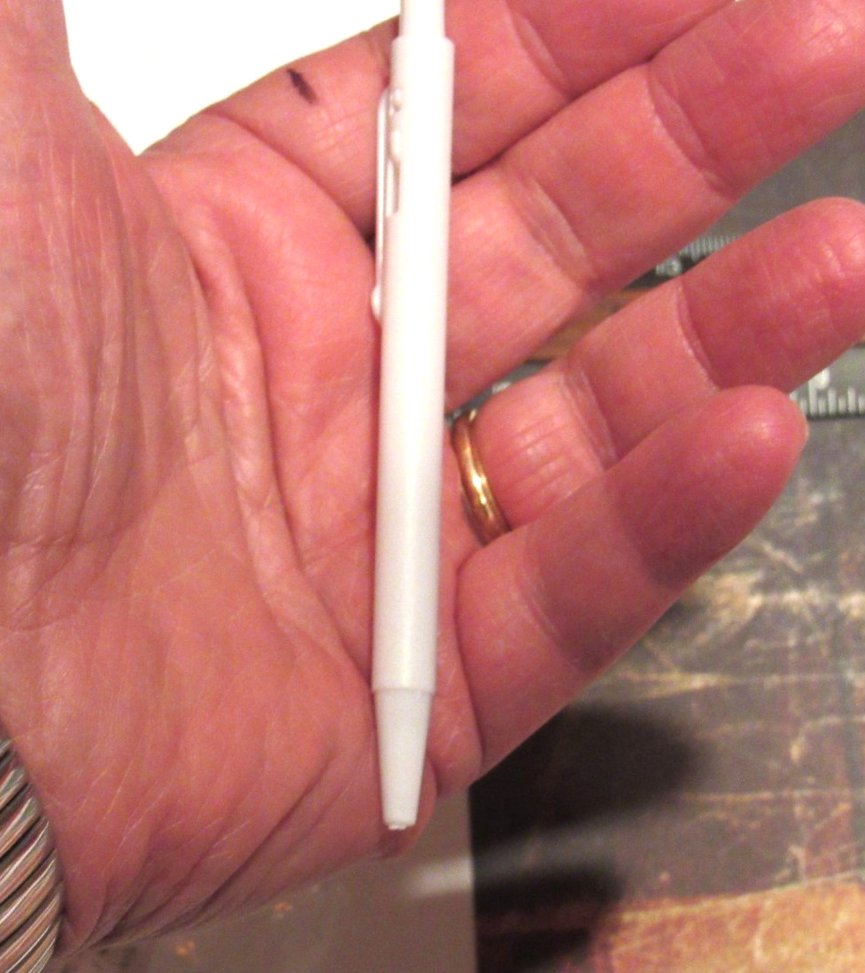 Set of 5 White Mini Click Top Ballpoint Pens-Great for pocket, purse, journal