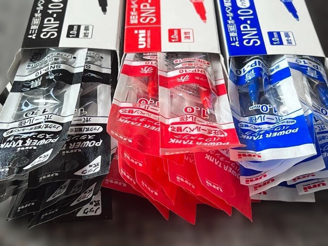 Mitsubishi pencil refill power tank 1.0 black, red, blue, 10 each SNP10. #de615d