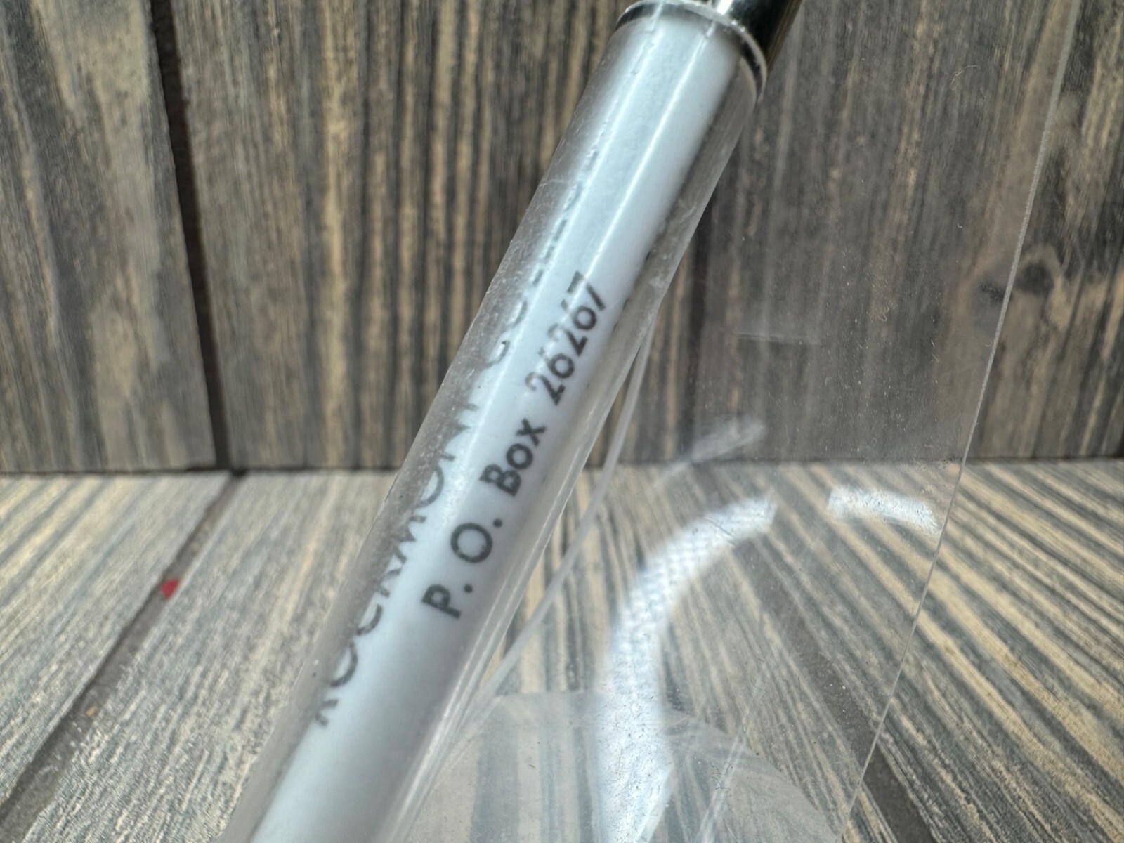 Vintage Rockmont College Branded Ballpoint Pen Blue & Silver