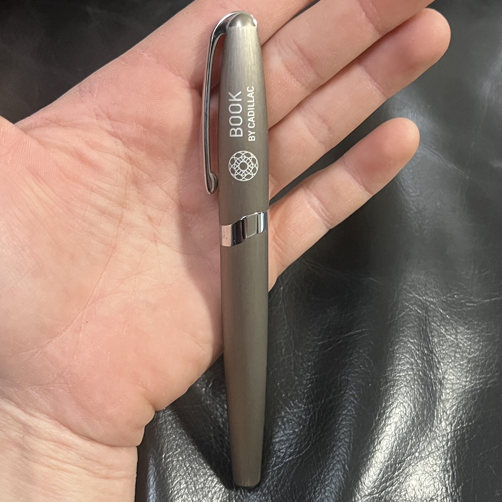 Bettoni Silver Gold Book Cadillac Logo Fountain Pen TESTED