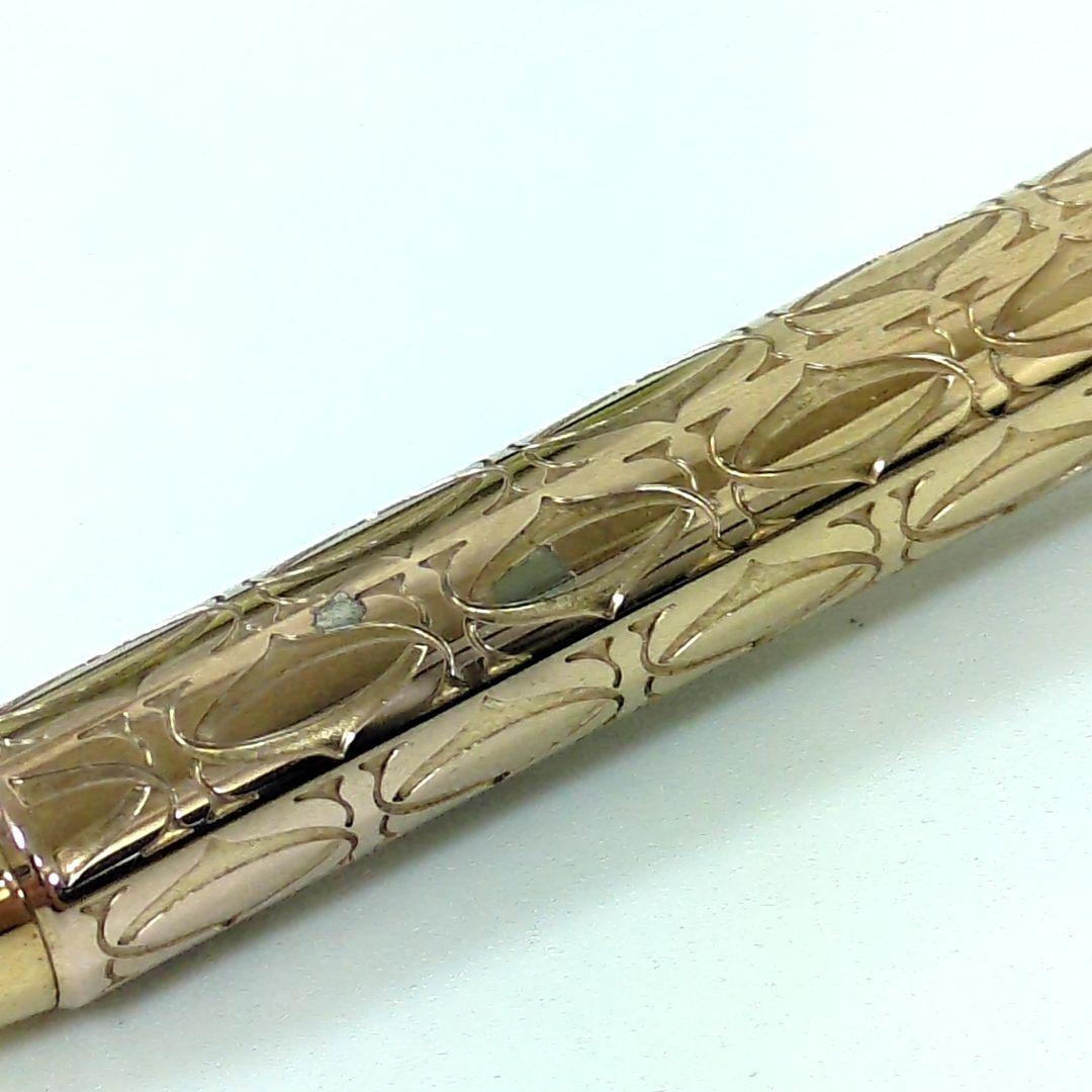 Cartier C de Ballpoint Pen Stationery Gold Authentic Unisex RARE w/ boxed