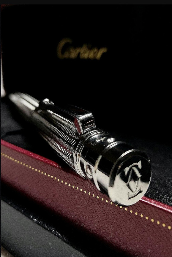 Cartier Santos Silver Trim Rollerball Pen Luxury Writing Gift Full Box 2026