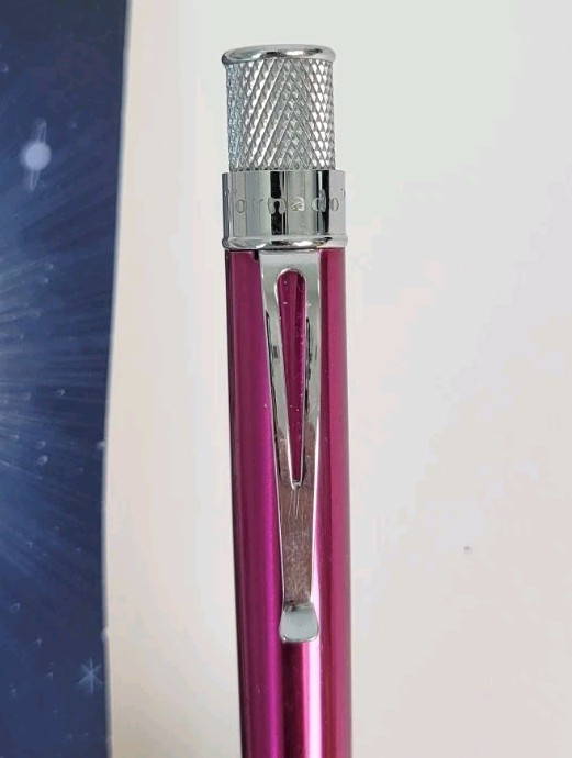 Retro 51 Tornado Hot Pink Rollerball Pen + 3 Refills (1 Installed, 2 New)