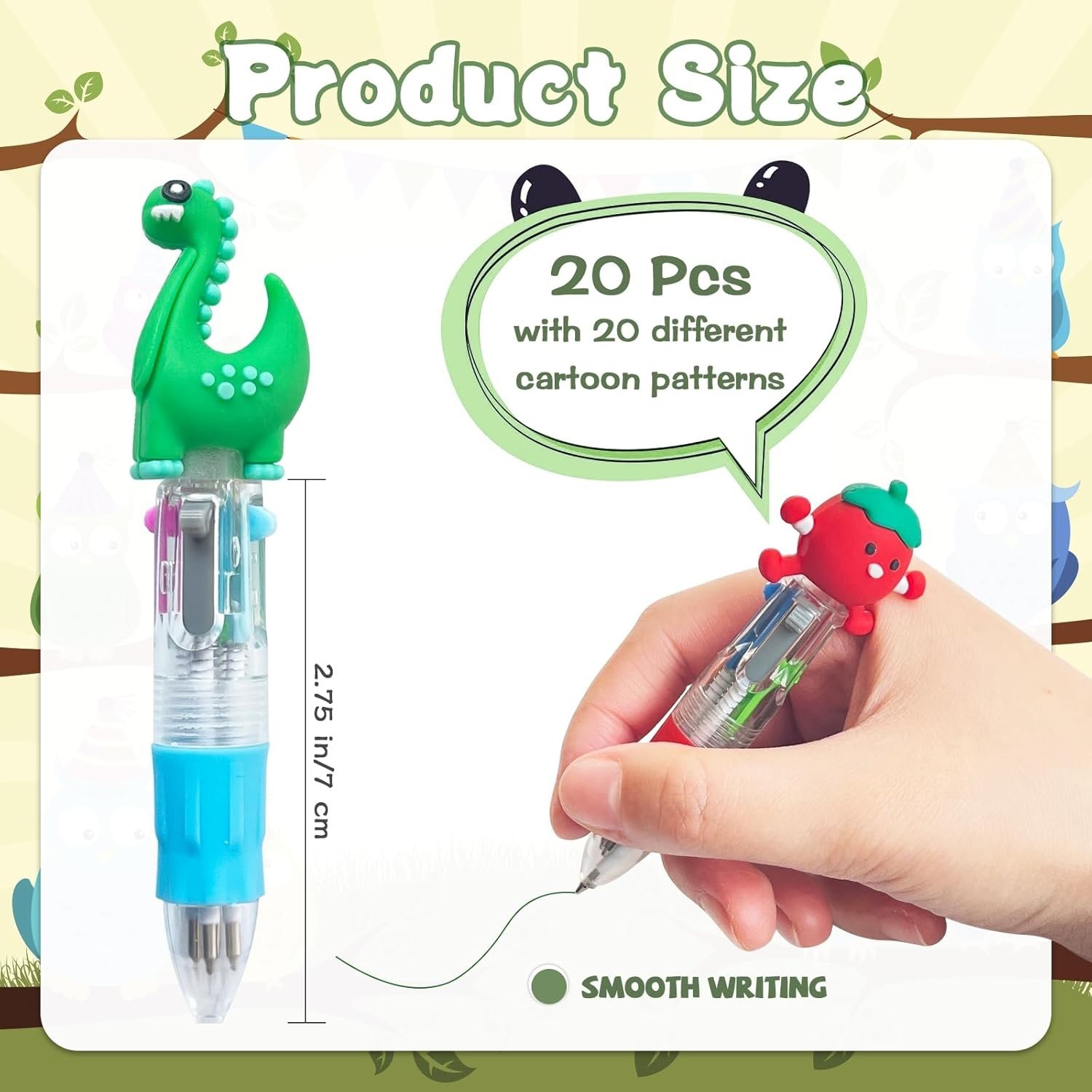 Mini Multicolor Pen in One,4-in-1 Cute Pens for Kids,20 Pcs Ballpoint Pens for C
