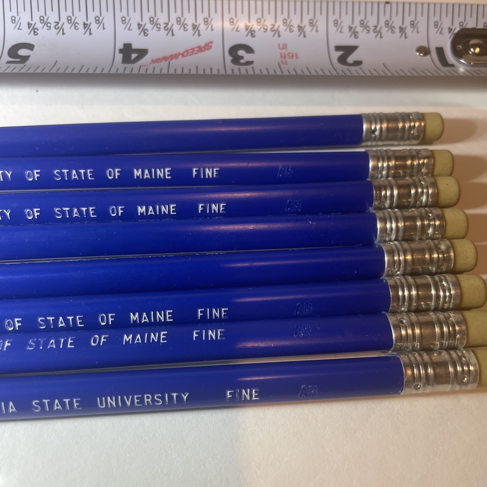 Erasable Ballpoint Pens – 7 Property Of State Of Maine- (1 Penn State) *DRY INK*