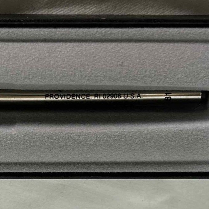 Quill 747 Ballpoint Pen Silver Gold Tone Two Tone Logo Finial USA Made with Box