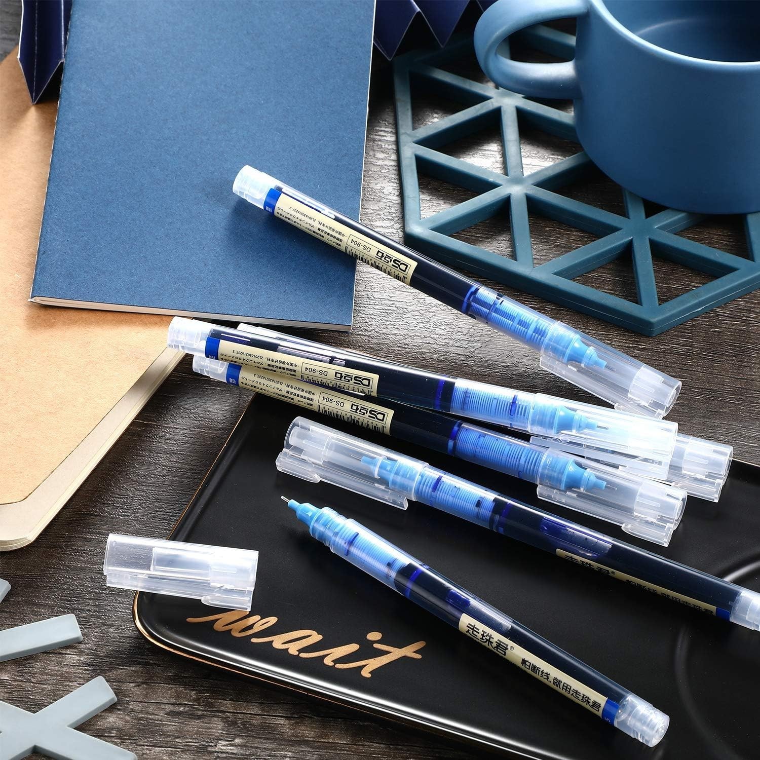 Effortless Writing with 12-Pack 0.5mm Liquid Ink Rollerball Pens – Black & Blue