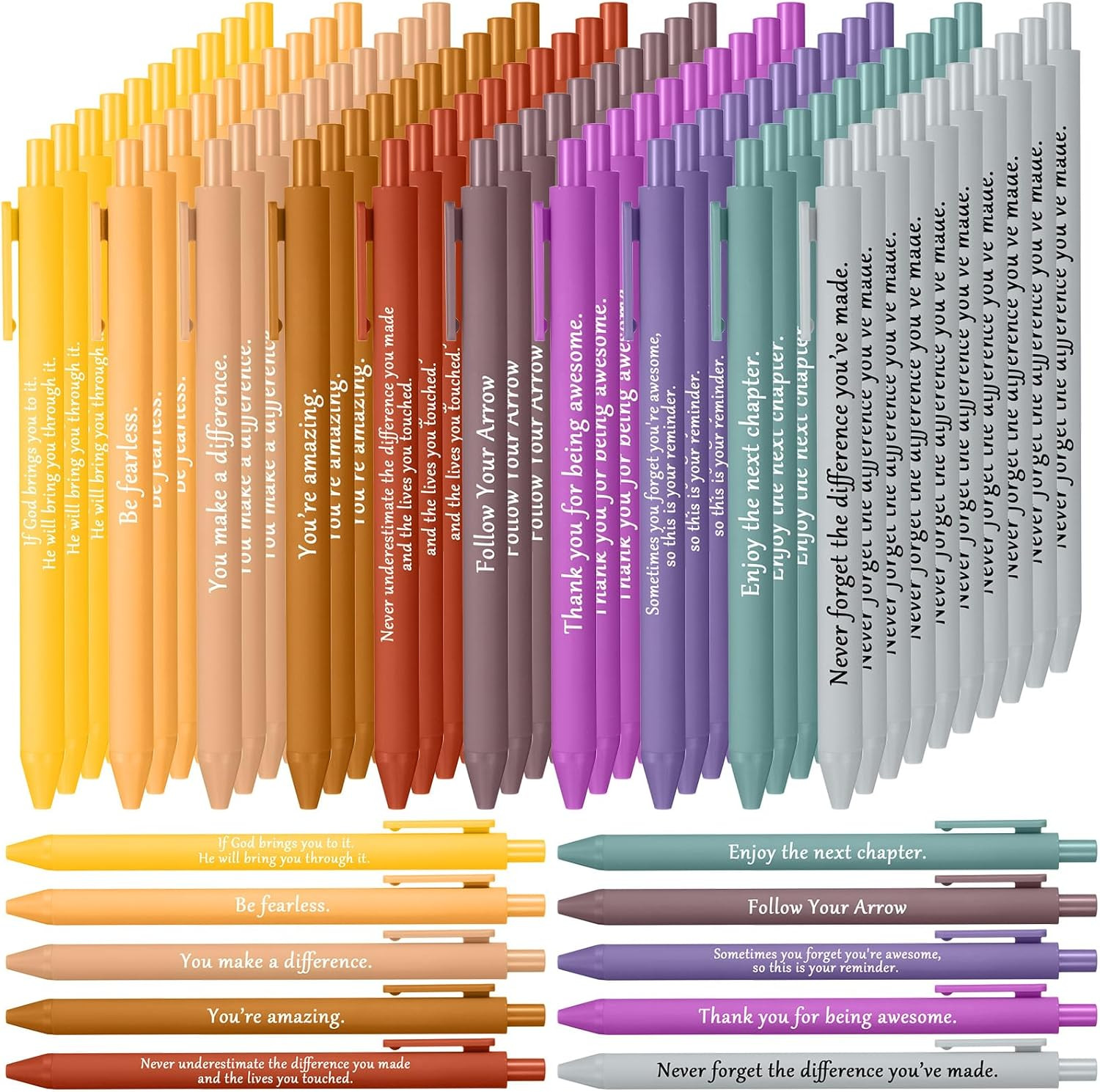 100 Pcs Inspirational Pens in Bulk Motivational Ballpoint Pens Bulk with Funny S