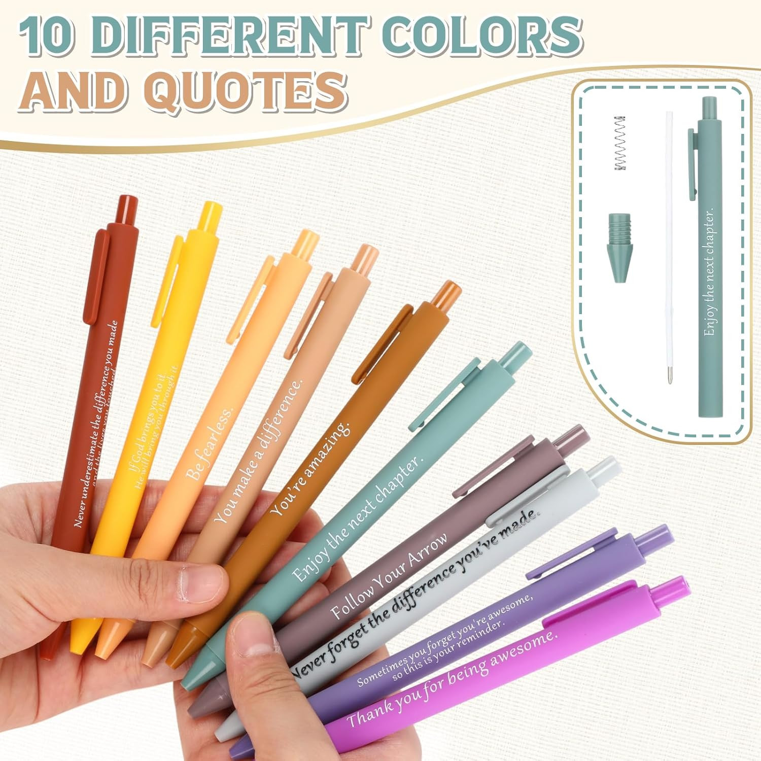 100 Pcs Inspirational Pens in Bulk Motivational Ballpoint Pens Bulk with Funny S