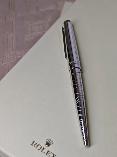 New Exclusive Rolex Silver Scribe Pen Platinum Cut Ballpoint Pens , Limited Gift