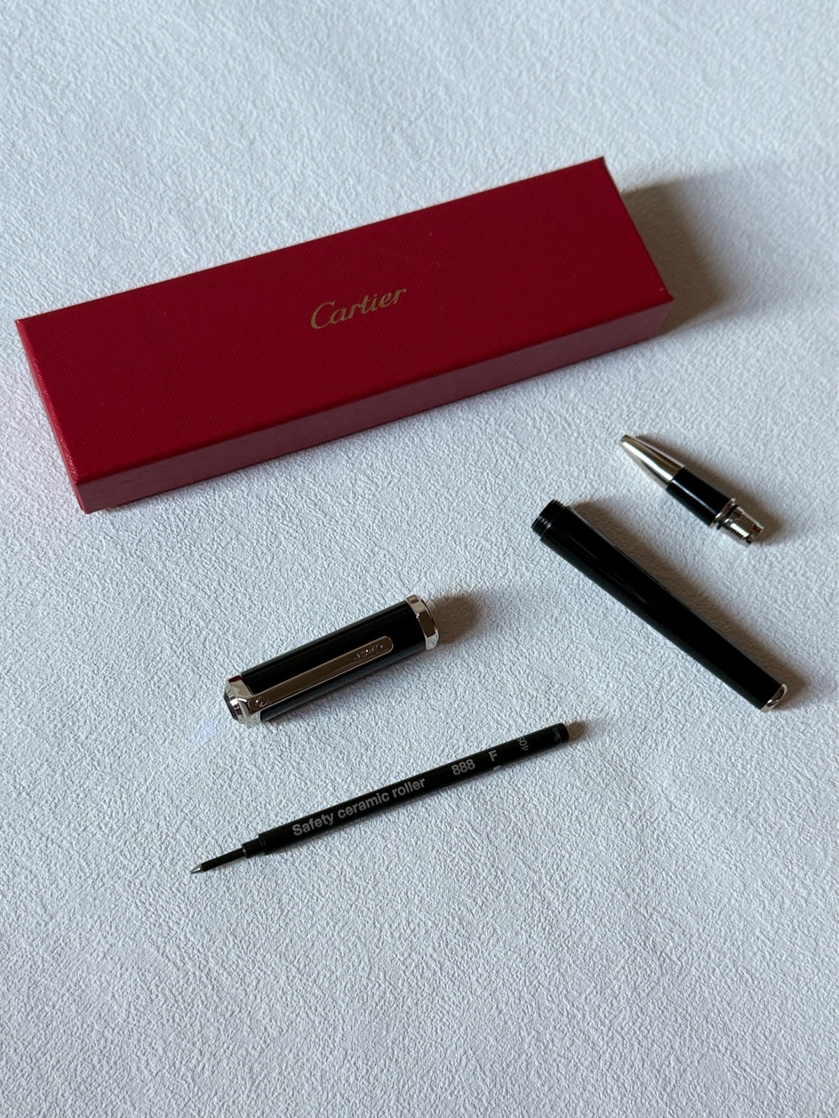 Cartier Santos Palladium-Finish Rollerball Pen – New in Box | Luxury Ad Gift