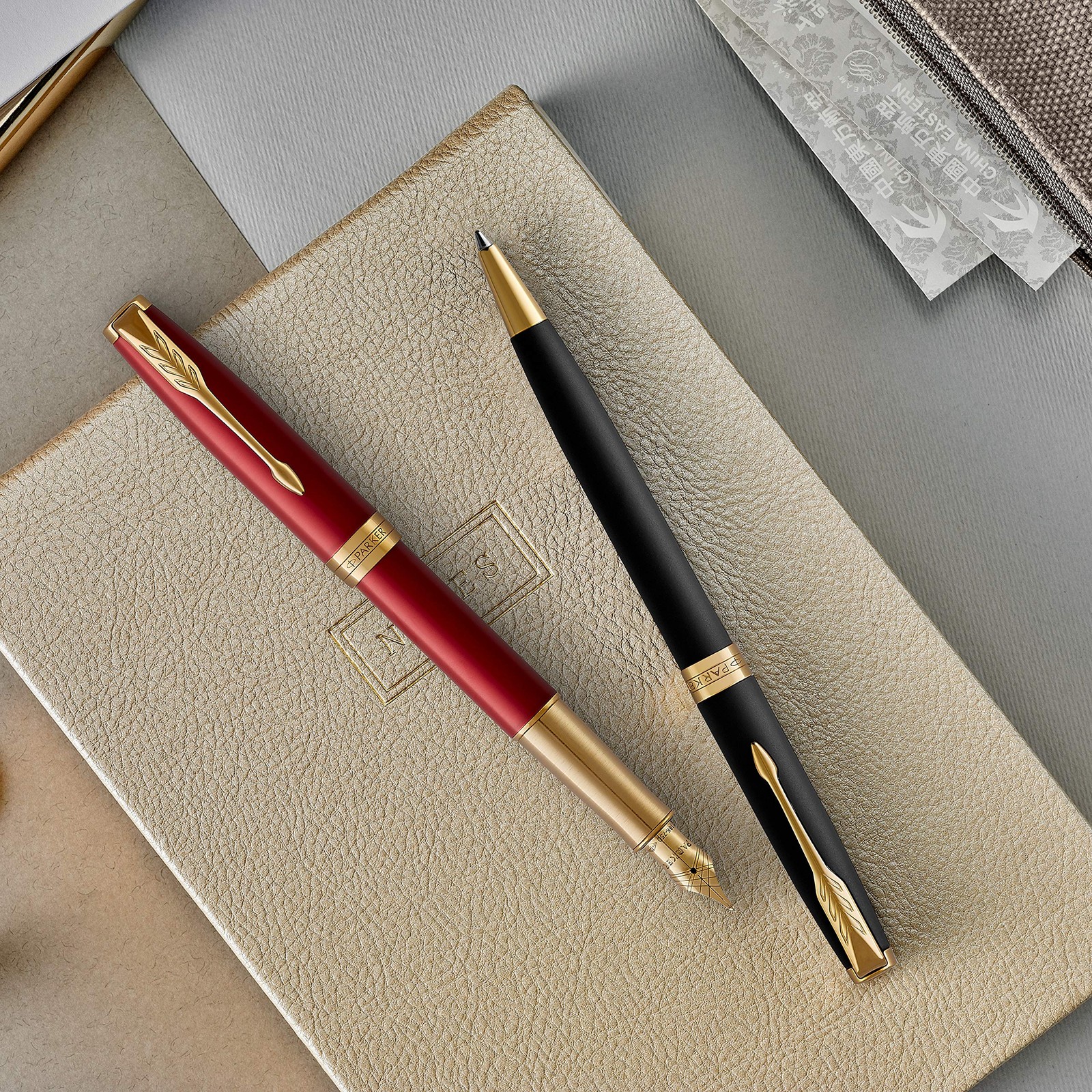 PARKER Sonnet Ballpoint Pen, Matte Black CT, Medium Nib, 1950881