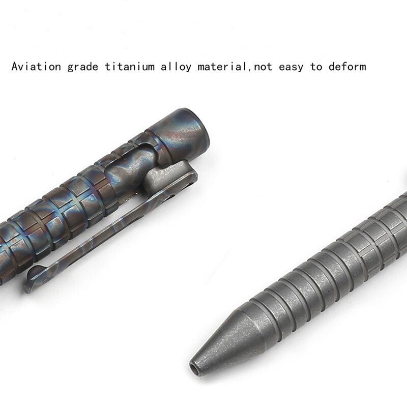 Outdoor EDC Practical Titanium Alloy Pocket Ballpoint Pen Working Pen Portable