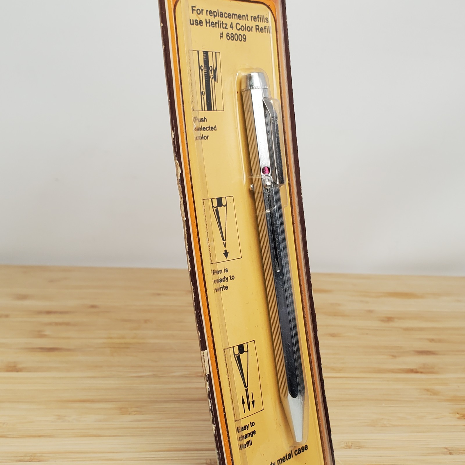 Vintage Herlitz 4 Color Ballpoint Pen Metal Case W Germany Multi Pen NOS