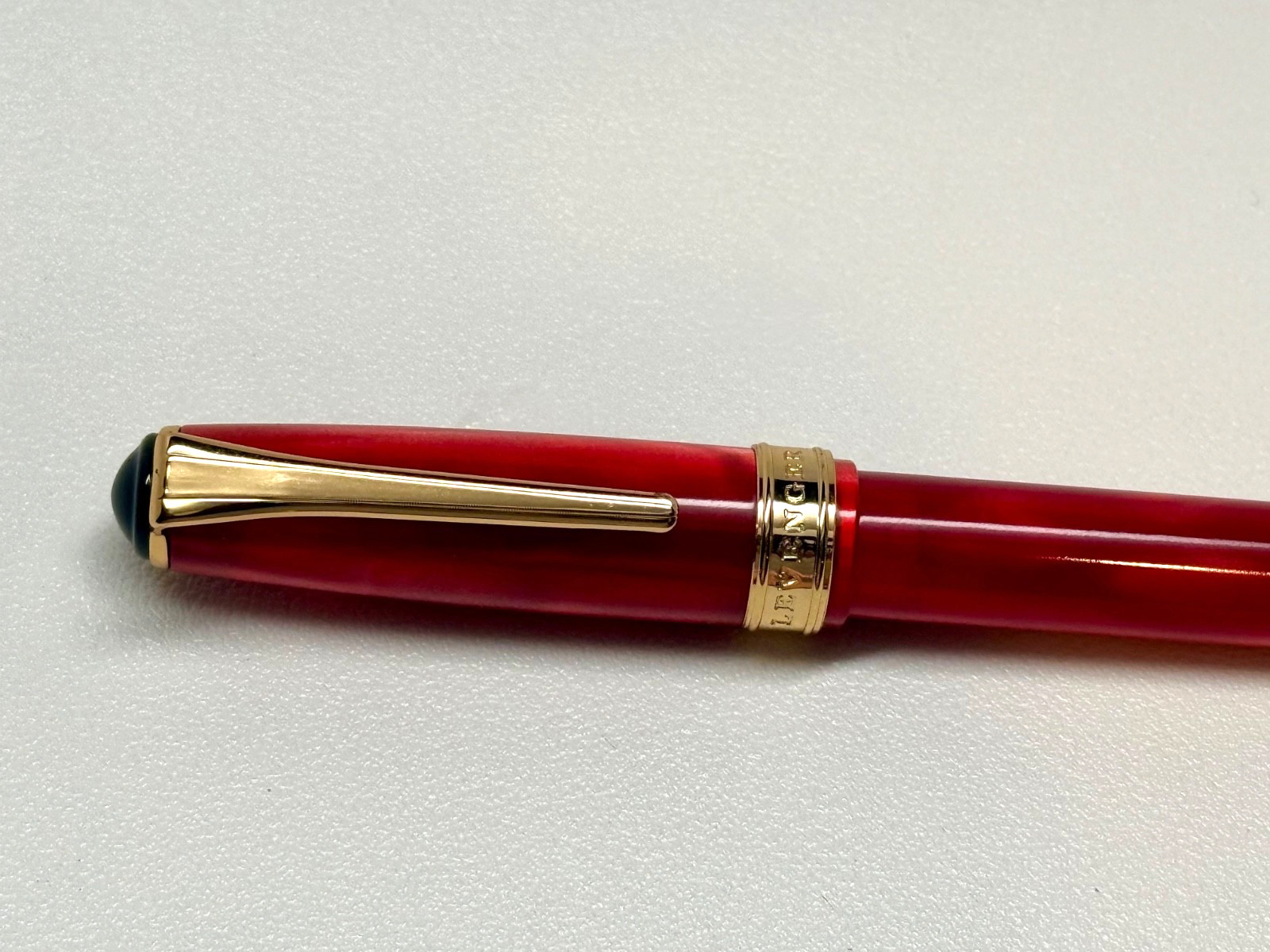 Levenger True Writer Bordeaux Red Ballpoint Pen Gold Trim NEW Levenger Refills