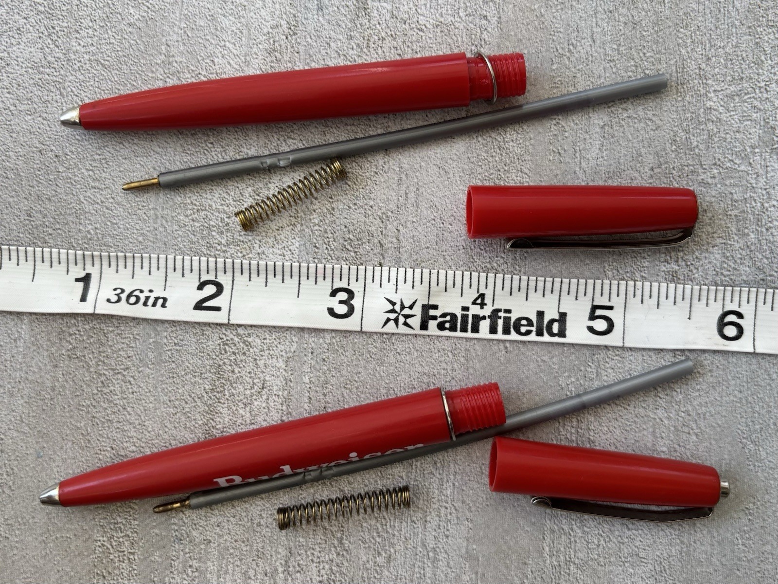 Vintage Budweiser Pens Red & White USA Beer Alcohol Advertising ~Dry Ink~