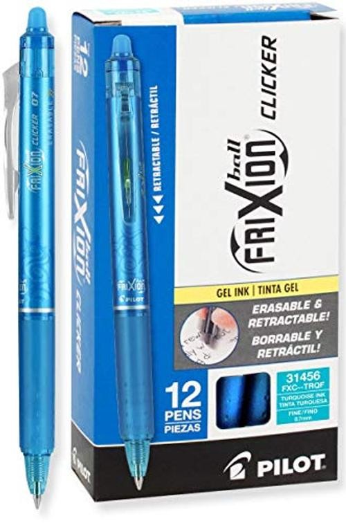 FriXion Clicker Erasable, Refillable & 12 Count (Pack of 1) Turquoise