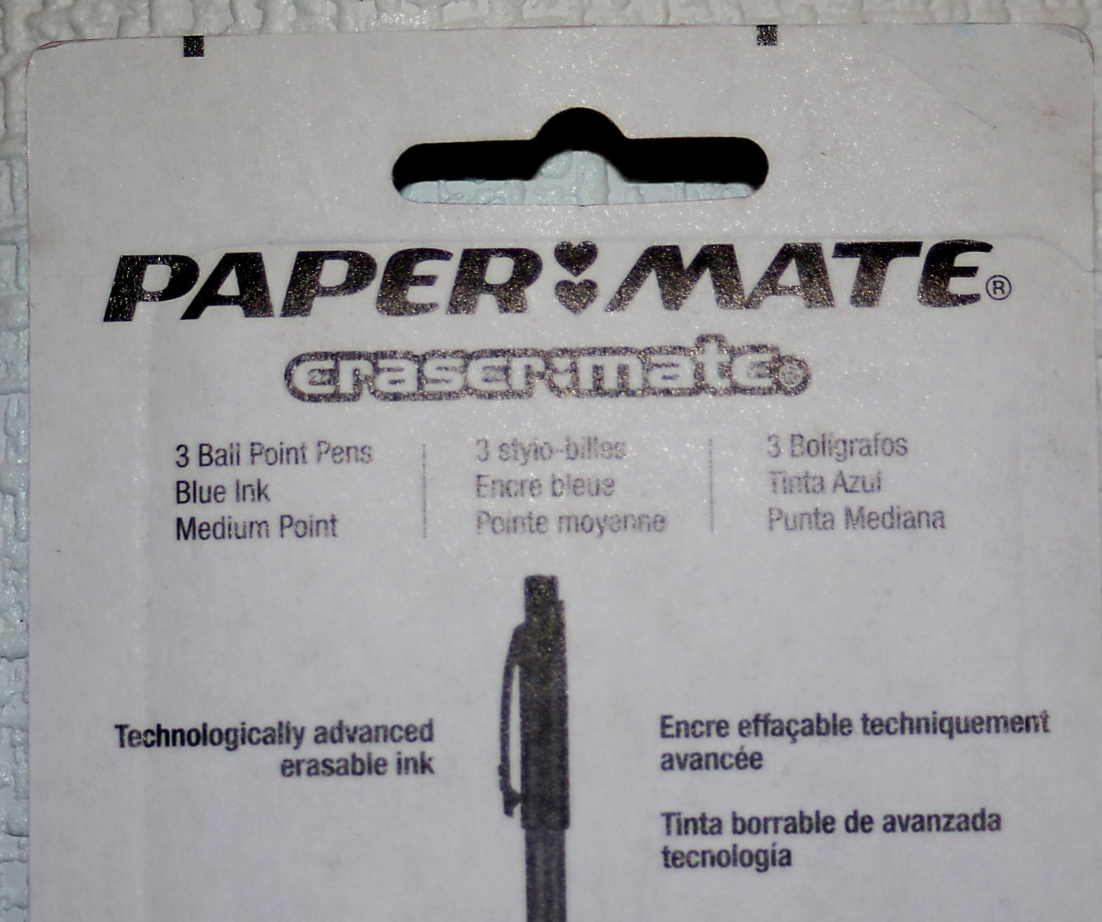 PAPER MATE Vintage Eraser Mate Blue Medium Pens 3 Pack