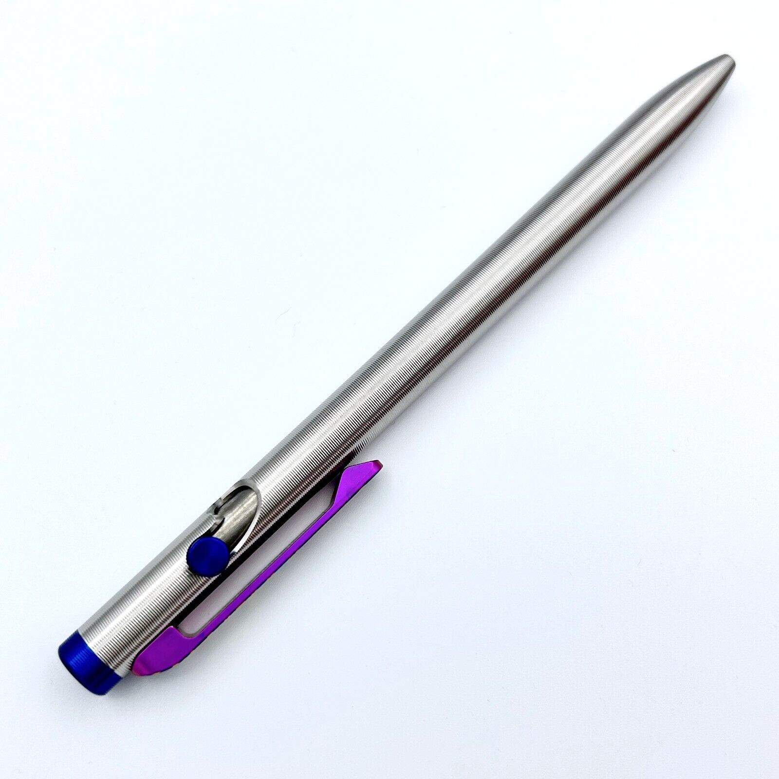 Tactile Turn – Titanium Slim Bolt Action Standard Size Pen Custom Ripple Clip