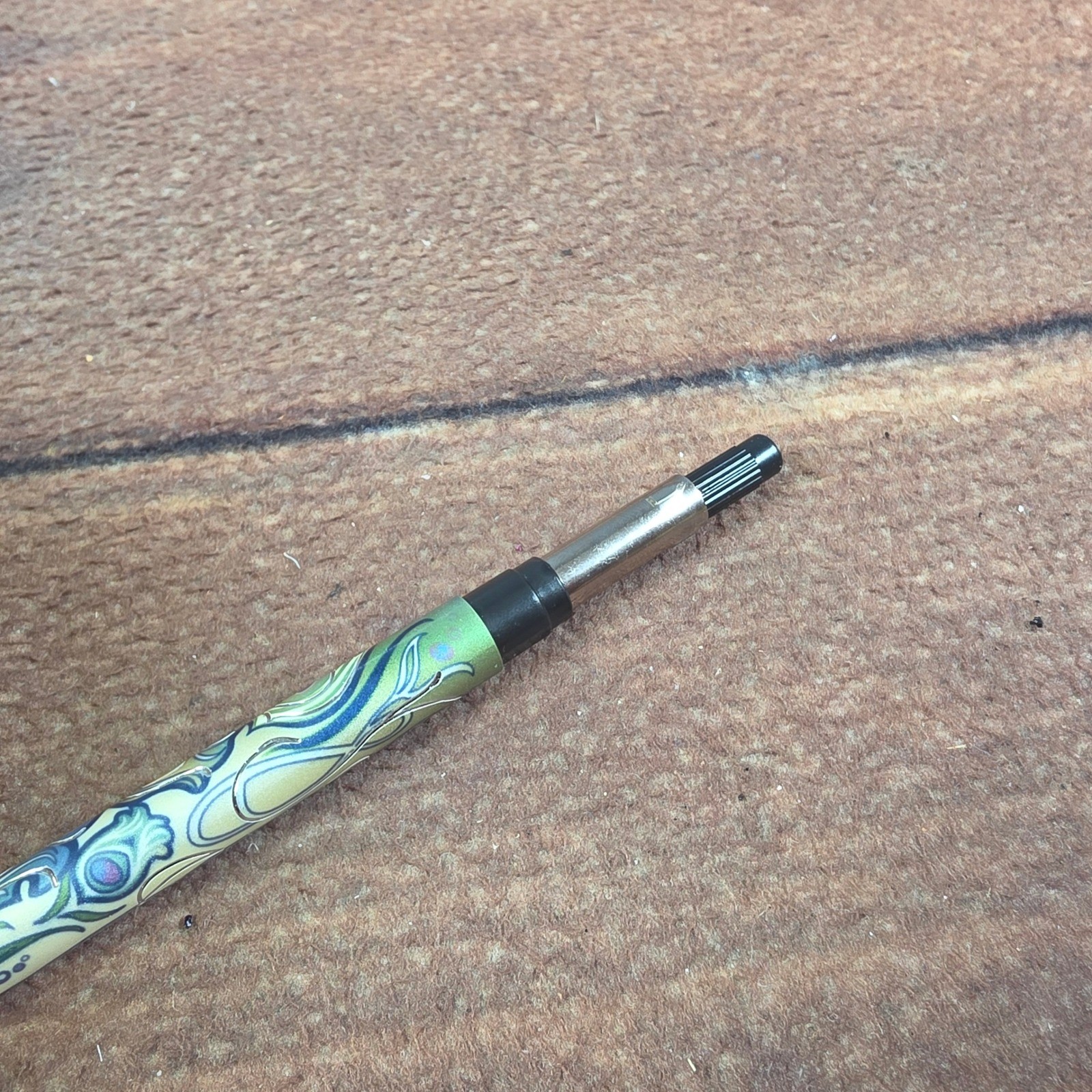 Cross Sauvage Ballpoint Pen Peacock Pattern Green Good Art Nouveau Swivel