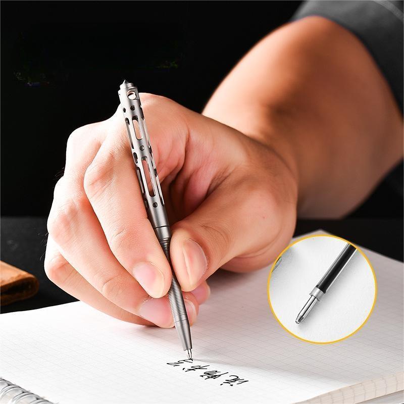 Titanium Mini Ballpoint Pen Portable Writing Pen Keychain EDC Multifunction Gift