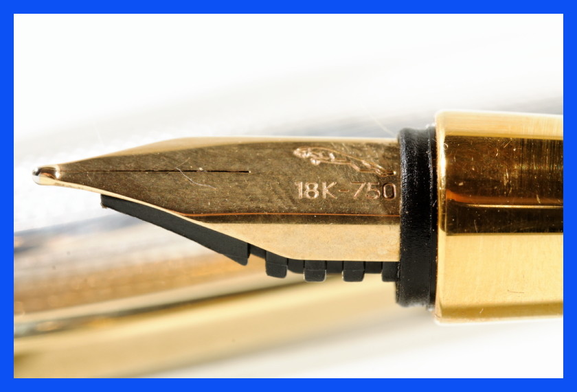 Large Silver FEND cartridge fountain pen UNUSED w 18K Gold Nib / 14cm