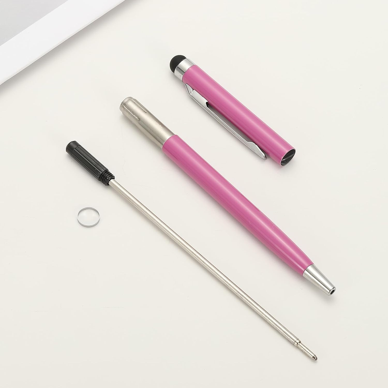 Ballpoint Pen with Stylus Tip, 4Pcs 2 in 1 Slim Metal Black Ink 1.0Mm Medium …