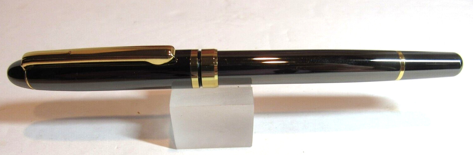 TERZETTI EXECUTIVE HEAVY METAL BRASS ROLLERBALL PEN-METALLIC BLACK+POUCH-NEW ’23
