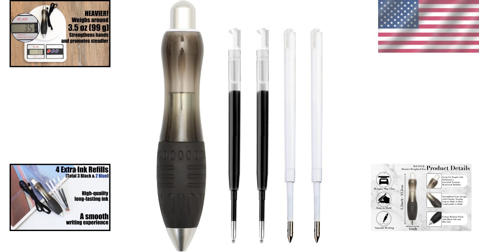 Weighted Fat Pen for Parkinson’s – Easy Grip for Arthritis