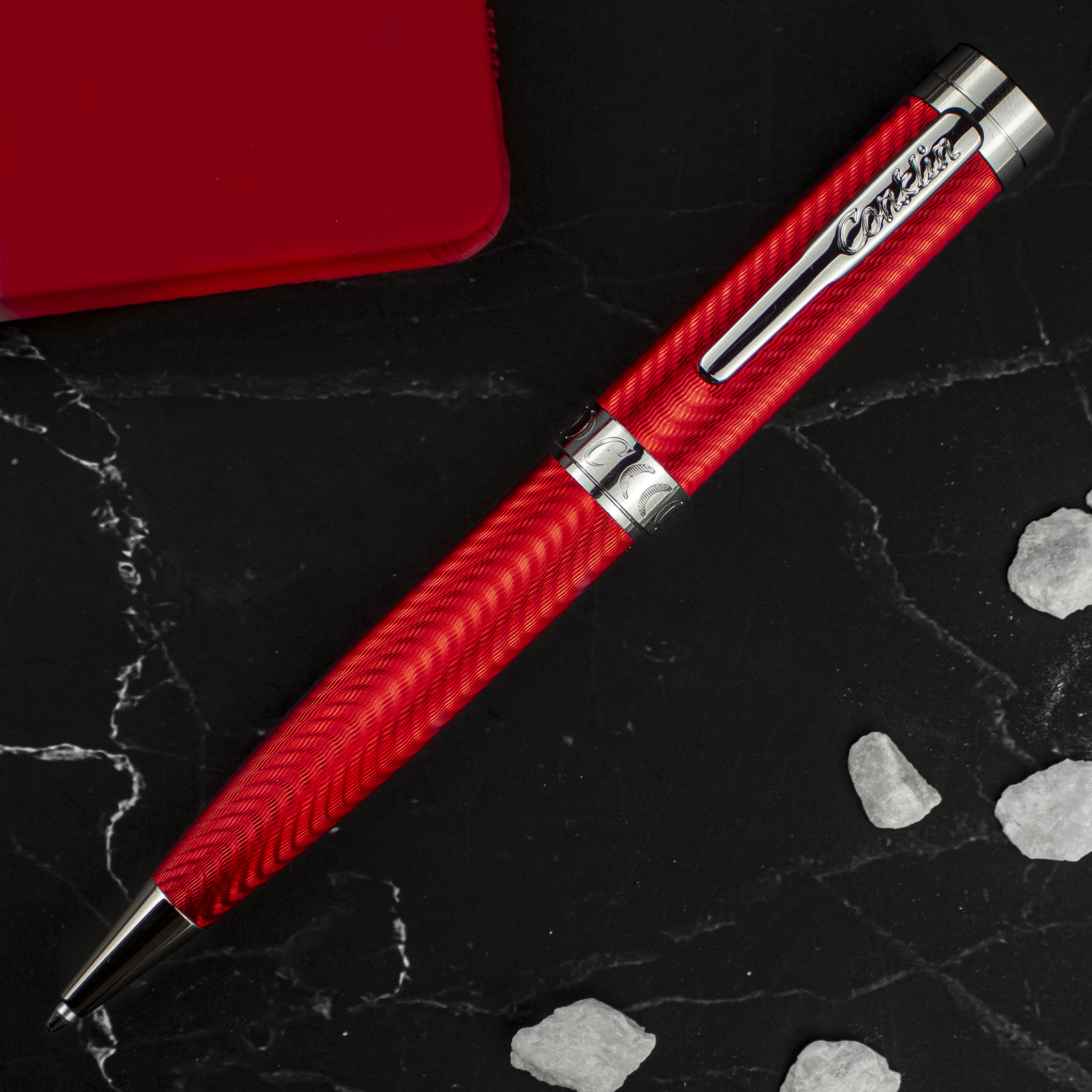 Conklin Herringbone Signature Ballpoint Pen, Red