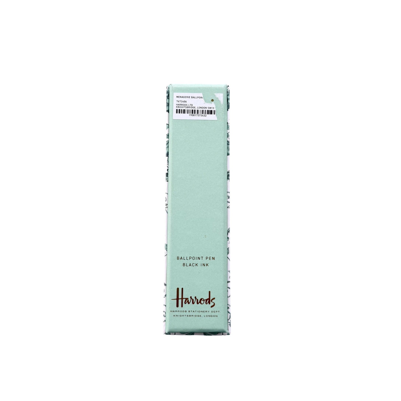 Harrods Menagerie Ballpoint Pen Unisex OS Green Gold Luxury London Souvenir Box
