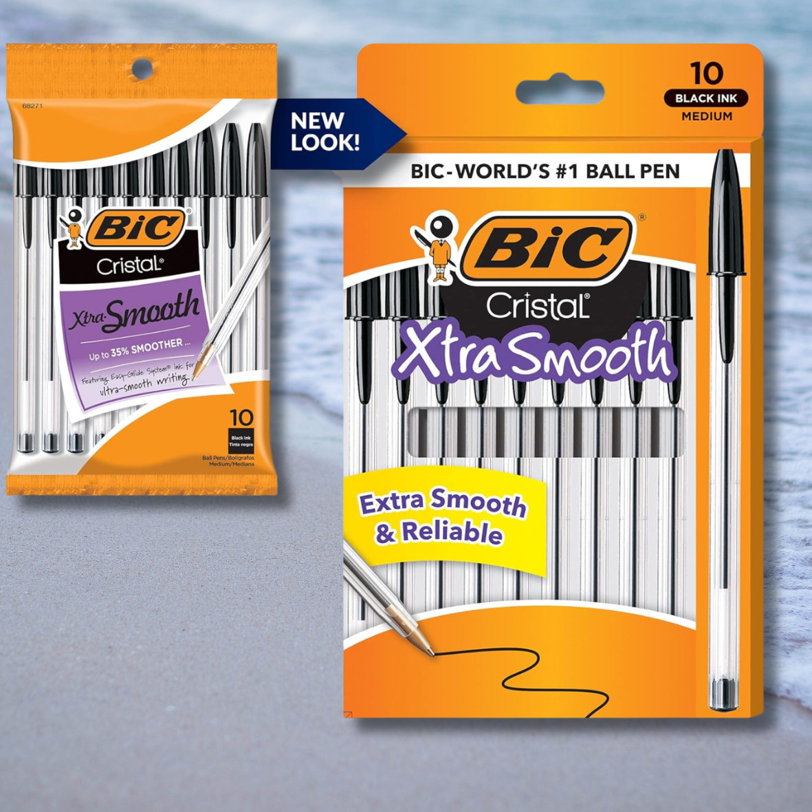 Pack of 10 Ballpoint Pen – Black Ink Ball Point Pens for Office Writing School